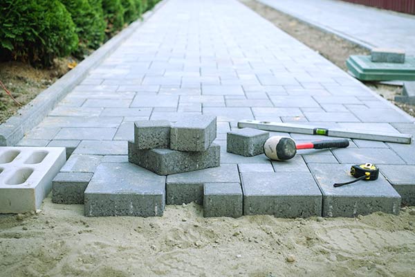 pave uni aménagement paysager